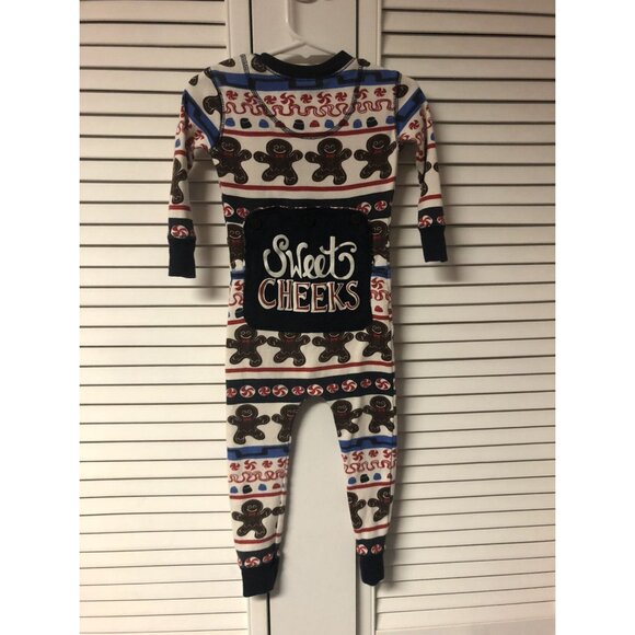 Lazy One Size 2 T Gingerbread One Piece Flap Pajamas - Picture 3 of 4